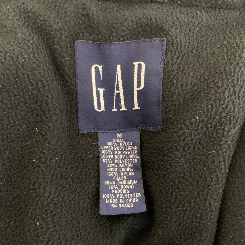 Gap Puffer Vest Men Medium Black Down Filled Fleece Lined Full Zip - Picture 3 of 10
